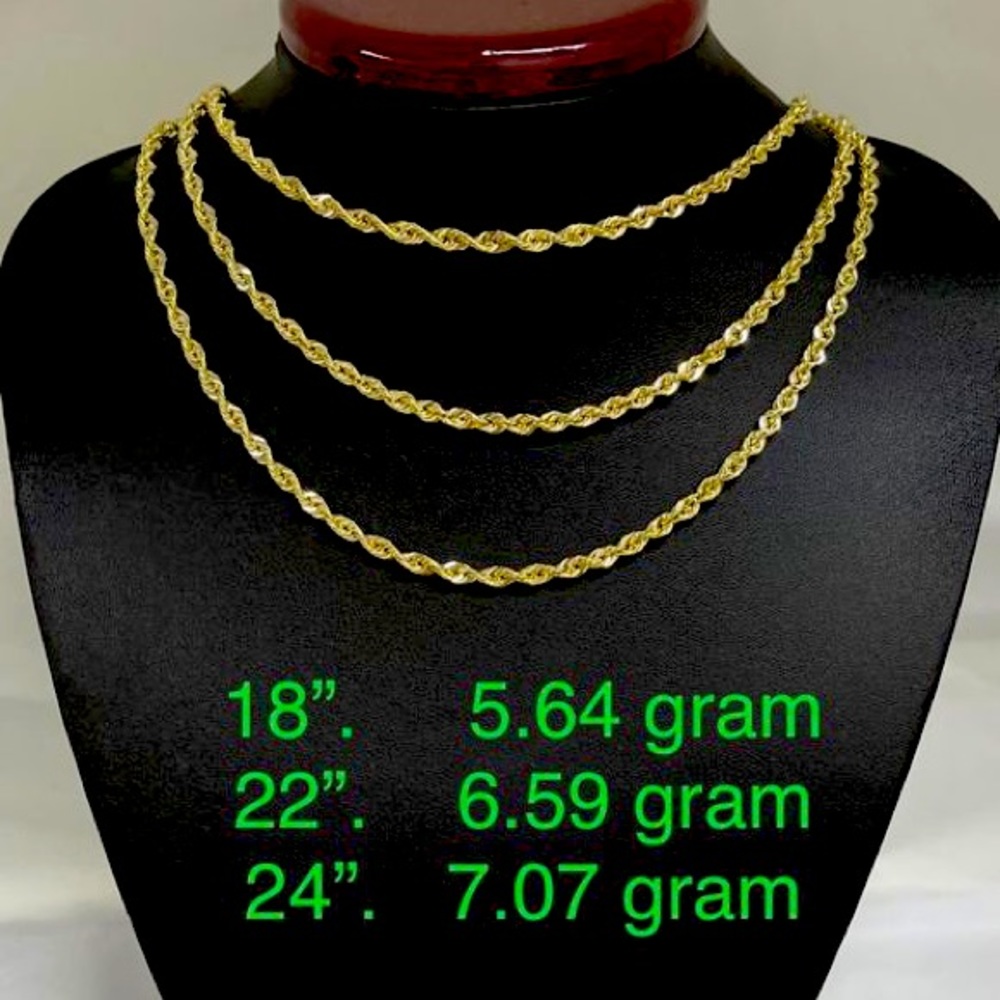 10k REAL GOLD rope chains NOT PLATED! 18 inch ONLY